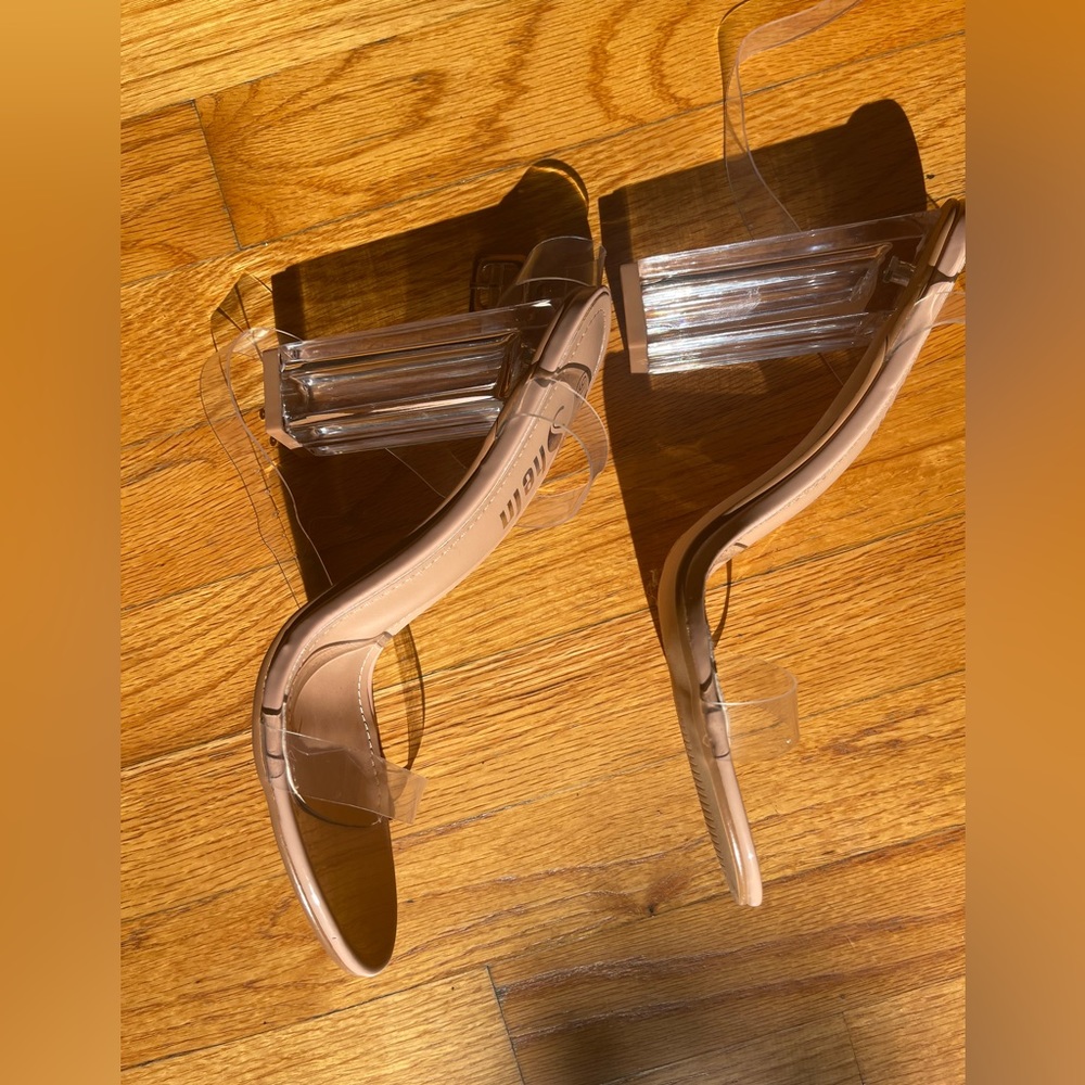 Nude clear heels
